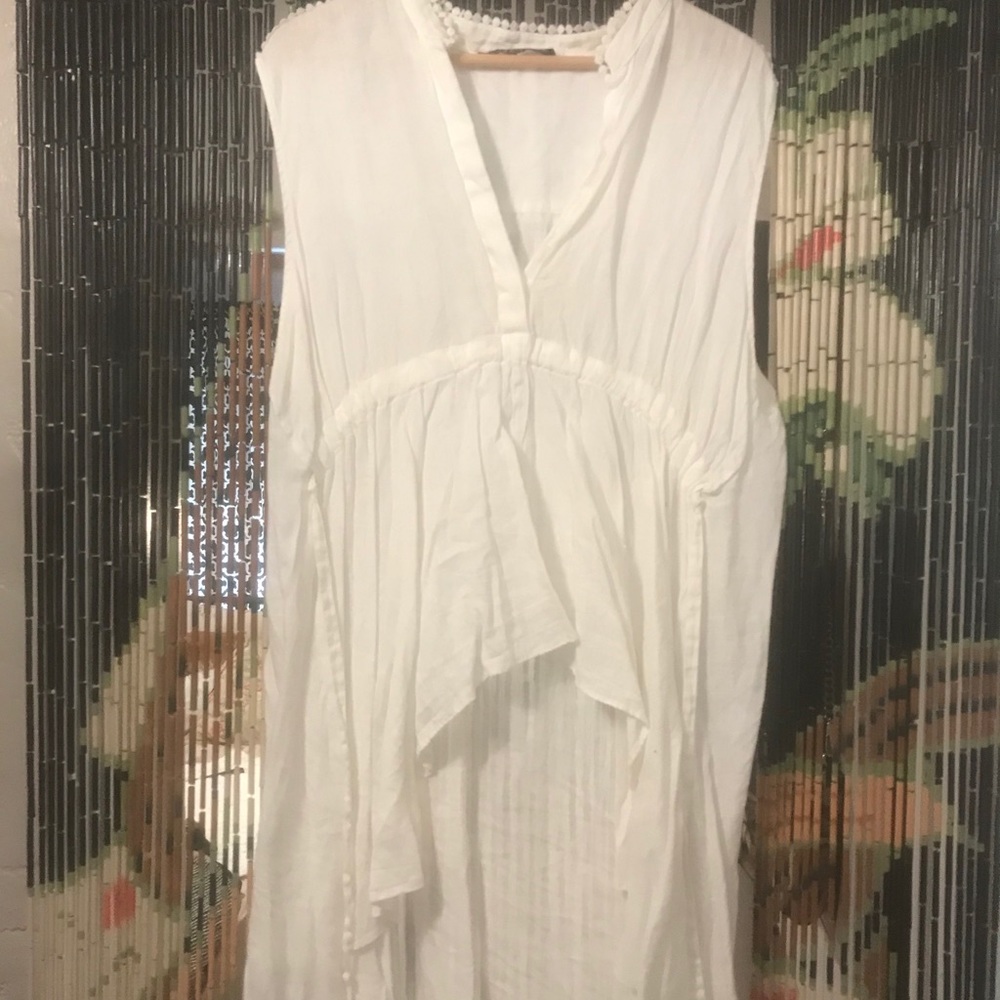 ZARA Linen Hi-Low Top for SALE!
